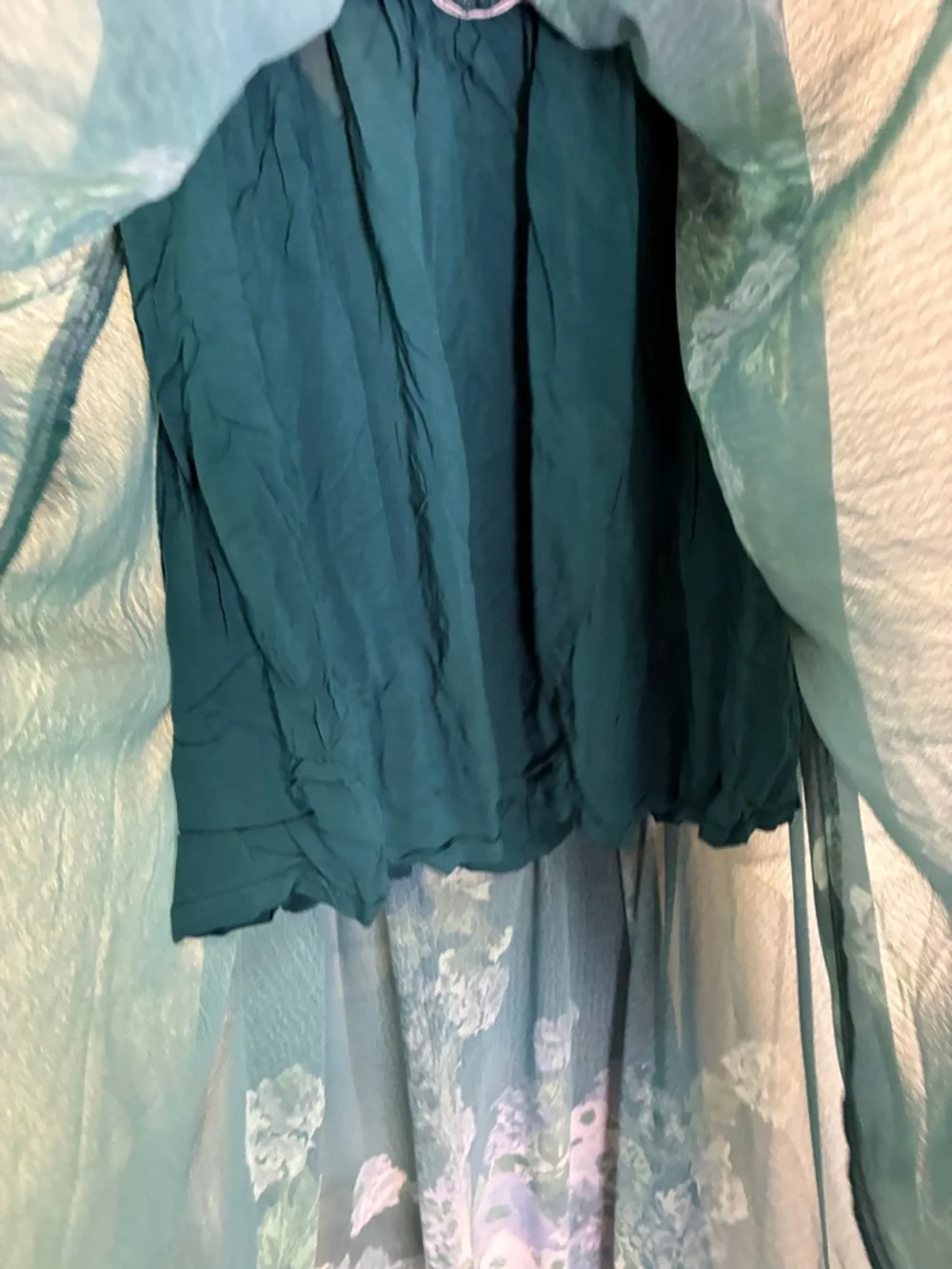 Free People Teal Floral Backless Maxi Dress - Picture 6 of 8